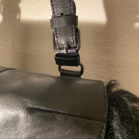 Y3 YOHJI YAMAMOTO Adidas Rare Shearling Sherpa Leather Oversized Bag - Picture 14 of 16